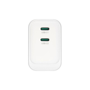 CARICATORE ADATTATORE UNIVERSALE VULTECH CC45-2C 2 PORTE TYPE-C 1 PD45 GAN PPS 45W - BIANCO DIMENSIONI COMPATTE