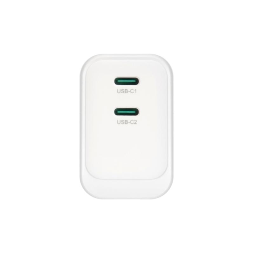 CARICATORE ADATTATORE UNIVERSALE VULTECH CC45-2C 2 PORTE TYPE-C 1 PD45 GAN PPS 45W - BIANCO DIMENSIONI COMPATTE