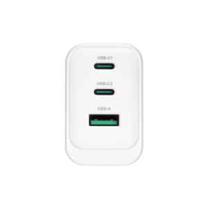 CARICATORE ADATTATORE UNIVERSALE VULTECH CC65-2C1A 2 PORTE TYPE-C 1 PORTA USB PD65 GAN PPS 65W - QC3.0- BIANCO DIMENSIONI COMPATTE