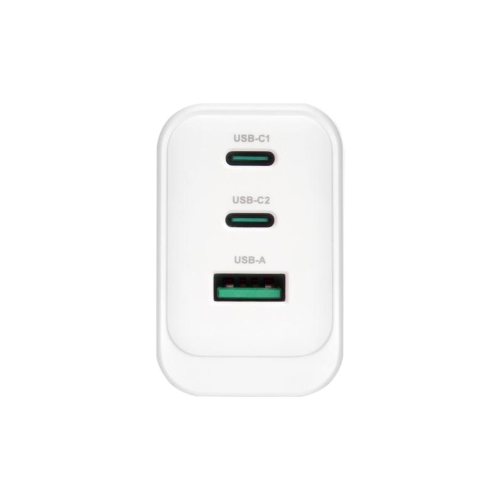 CARICATORE ADATTATORE UNIVERSALE VULTECH CC65-2C1A 2 PORTE TYPE-C 1 PORTA USB PD65 GAN PPS 65W - QC3.0- BIANCO DIMENSIONI COMPATTE