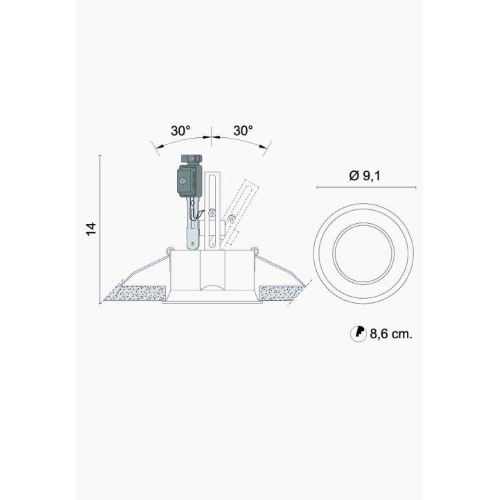 EGOLUCE FARETTO DA INCASSO "TAPPO ORIENTABILE"  6319.01 - COLORE BIANCO - GU10 230V