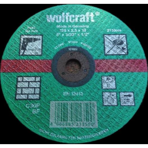 WOLFCRAFT DISCO DA TAGLIO PIETRE Ø125, SPESSORE 2,5MM, DIAM. INTERNO 13MM