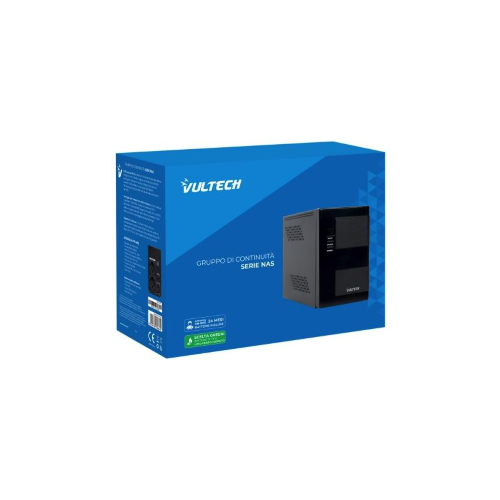 UPS 650VA GRUPPO DI CONTINUITÀ VULTECH UPS650VA-LFP-NAS LINE INTERACTIVE PER HARD DISK DI RETE E NAS - BATTERIA LFP