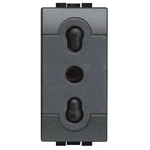 PRESA BIPASSO 2P+T 10/16A BTICINO LIVING LIGHT - ANTRACITE