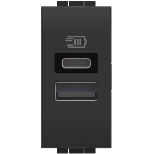 CARICATORE USB TIPO A+C 1M BTICINO LIVING LIGHT - ANTRACITE