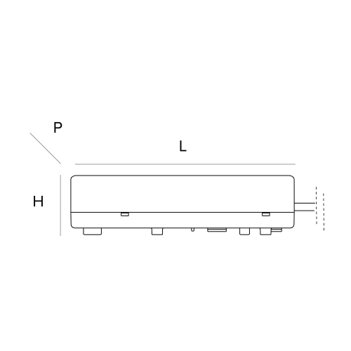 ALIMENTATORE LED 75W 24V IP67 - 140X32X63MM