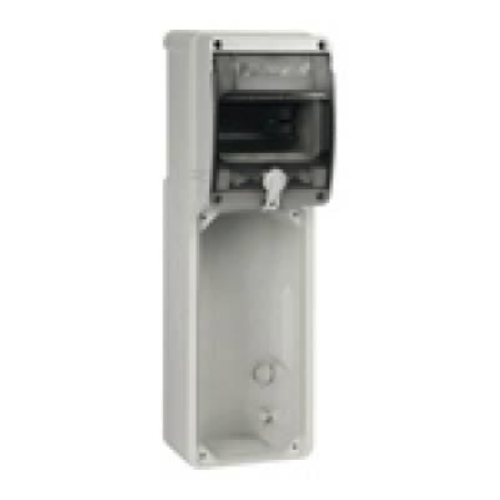 TOPTER QUADRO DA PARETE CON PORTELLA TRASPARENTE 5 MODULI DIN PER 1 PRESA INTERBLOCCATA IP66