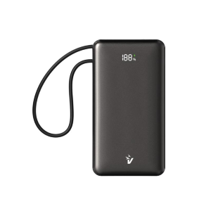POWERBANK VPB-LP10BK CON SCHERMO LCD 10000 MAH USB E TYPE C QUICKCHARGE 35W PPS NERO - CAVO INTEGRATO
