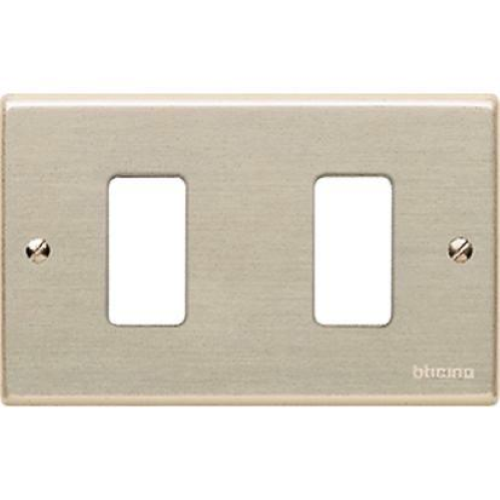 MAGIC - PLACCA 2 POSTI IN ALLUMINIO ANODIZZATO - FISSAGGIO CON VITI SU SUPPORTO 503R