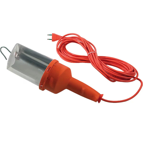 LAMPADA PORTATILE CAVO 10MT SEZ. 2X0,75 SPINA 2P 10A 250V - CALOTTA DI PROTEZIONE IN POLICARBONATO