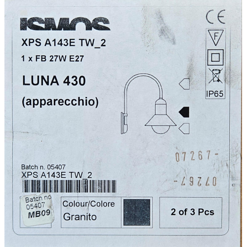 LAMPADA LANTERNA LUNA 430  GRANITO PMMA OPALE