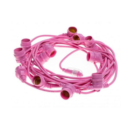 AMARCORDS CATENARIA ROSA DA ESTERNO IP44 CON 10 PORTALAMPADE