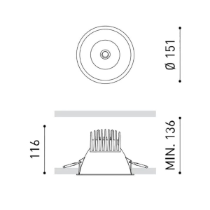 FARETTO LED DA INCASSO ARKOS LIGHT LEX 2 3000K WHITE 17W 2150LM