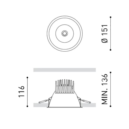 FARETTO LED DA INCASSO ARKOS LIGHT LEX 2 3000K WHITE 17W 2150LM