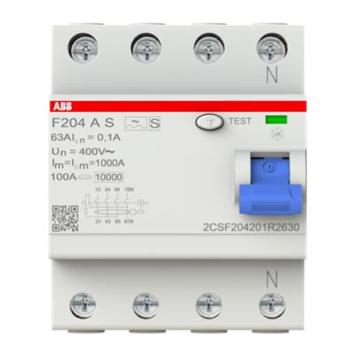 ABB F204 A S-63A 100MA INTERRUTTORE DIFFERENZIALE 4P - TYPE A