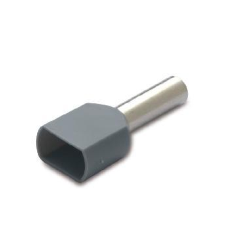 TERMINALE BUSSOLA GRIGIO 2X4MM  L.12MM - CONF. 100PZ