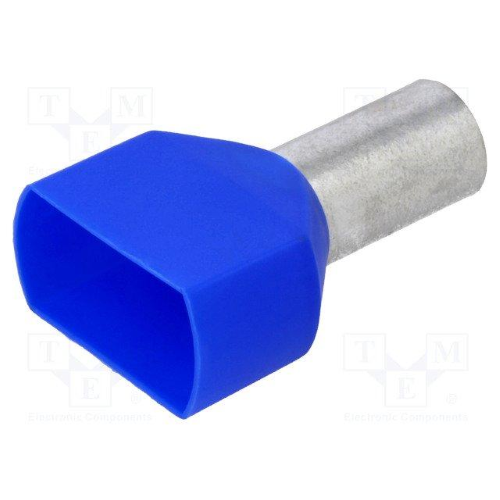 TERMINALE BUSSOLA DIN BLU 2X16-14 - CONF. 50PZ