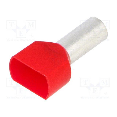 TERMINALE A BUSSOLA DIN ROSSO 2X10-14 - CONF. 100PZ