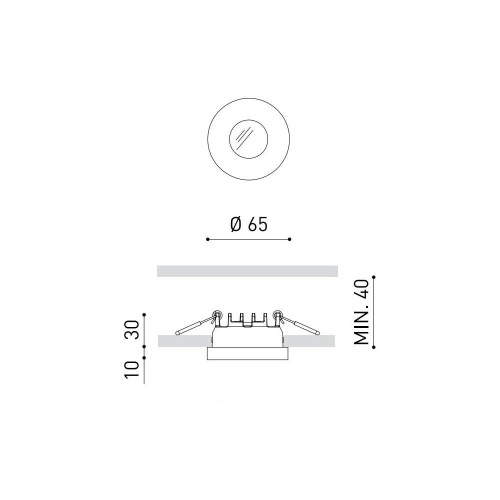 PUCK RECESSED S 3000K NERO