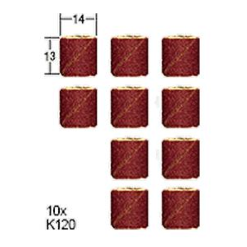 PROXXON CAPPUCCI DI RICAMBIO, GRANA 120, DIAM. 14MM X 13MM, 10 PEZZI