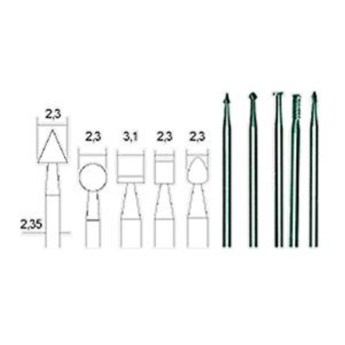 PROXXON SET 5 FRESETTE IN ACCIAIO SPECIALE, DIAM. 2,3/3,1MM