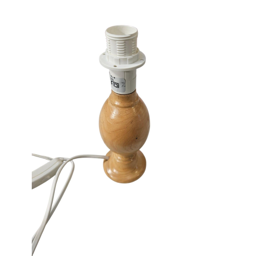 1096 - BASE LAMPADA TAVOLO LEGNO CABLATA CM.18 FRA E14