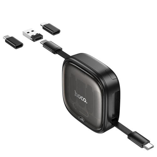 HOCO - CAVO RETRATTILE 3IN1 LIGHTNING / MICRO USB / USB-C PD 60W U140 0,95M BLACK