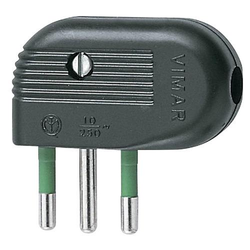SPINA 2P+T 10A 90° NERO