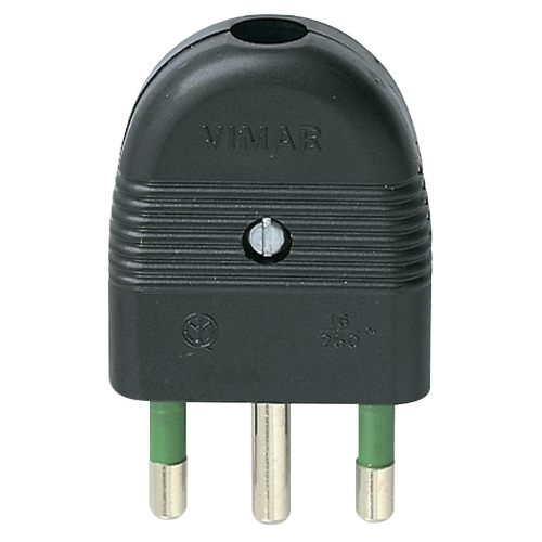 SPINA 2P+T 16A ASSIALE NERO