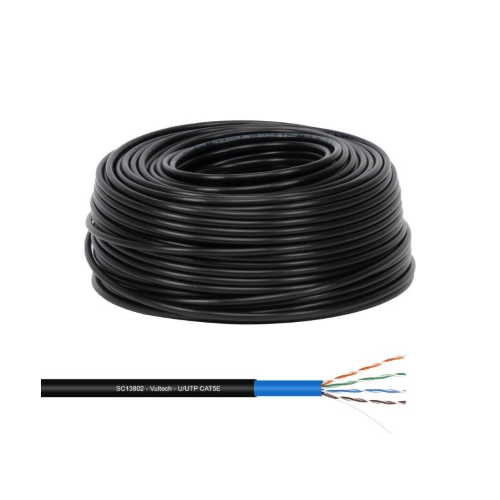 MATASSA LAN VULTECH 100MT. CAT. 5E UTP 24AWG PE+LSZH (SC13802-100) PER ESTERNO COLORE NERO