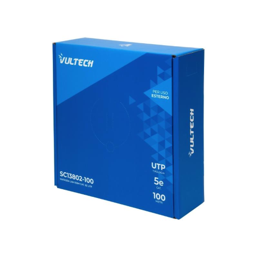 MATASSA LAN VULTECH 100MT. CAT. 5E UTP 24AWG PE+LSZH (SC13802-100) PER ESTERNO COLORE NERO