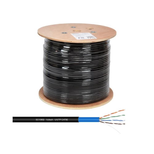 MATASSA LAN VULTECH 305MT. CAT. 5E UTP 24AWG PE+LSZH (SC13802-305) PER ESTERNO COLORE NERO