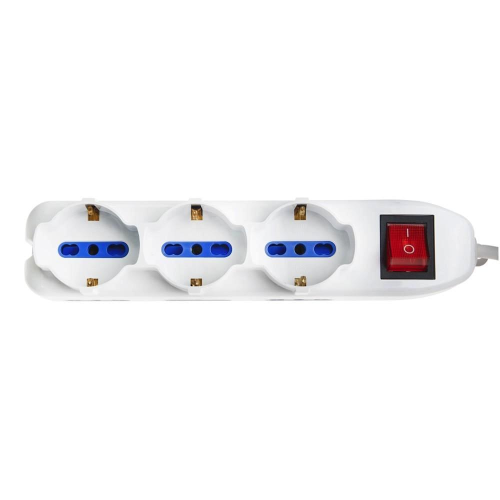 MULTIPRESA BIPASSO VULTECH MU-02 9 POSTI CON TASTO ON/OFF 16A