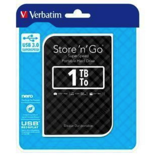 HARD DISK HDD ESTERNO 1TB 2,5" USB 3.0 VERBATIM STORE'N GO